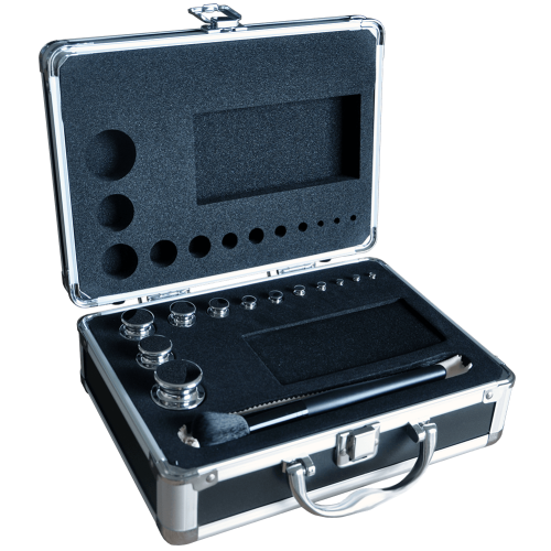 Adam Equipment OIML Stainless Steel F1 1g - 500g Calibration Weight Set and Carry Case - Click Image to Close